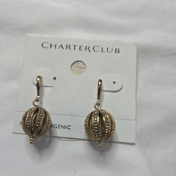 Charter Club Gold and Silver Ball Earrings New - Picture 1 of 5